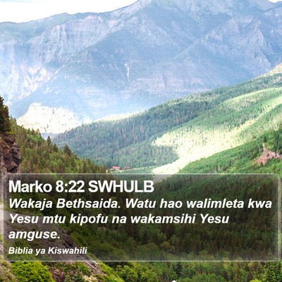 Marko 8:22 SWHULB Bible Verse Image