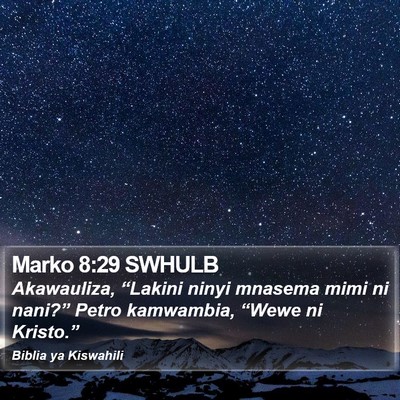 Marko 8:29 SWHULB Bible Verse Image