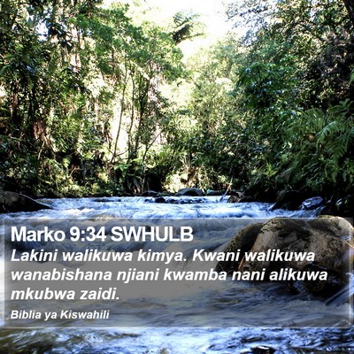 Marko 9:34 SWHULB Bible Verse Image