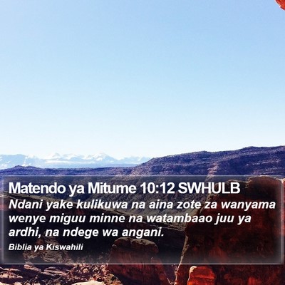 Matendo ya Mitume 10:12 SWHULB Bible Verse Image