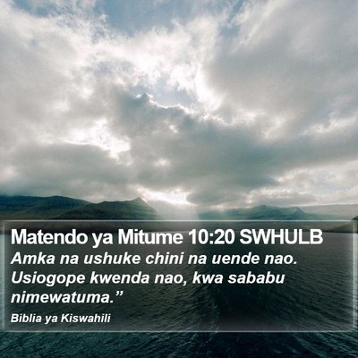 Matendo ya Mitume 10:20 SWHULB Bible Verse Image