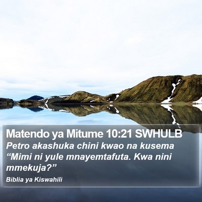 Matendo ya Mitume 10:21 SWHULB Bible Verse Image