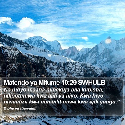 Matendo ya Mitume 10:29 SWHULB Bible Verse Image