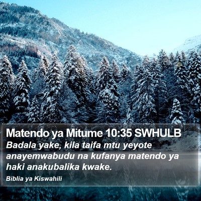 Matendo ya Mitume 10:35 SWHULB Bible Verse Image