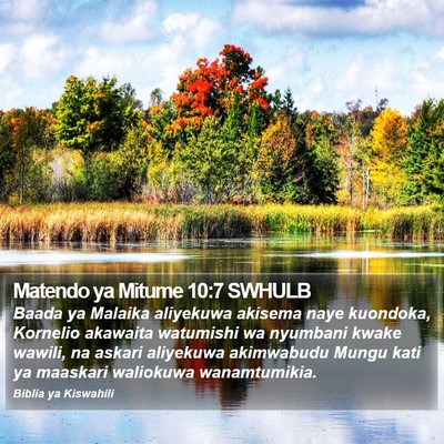 Matendo ya Mitume 10:7 SWHULB Bible Verse Image