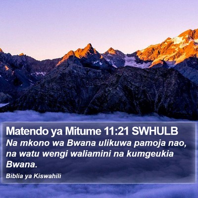 Matendo ya Mitume 11:21 SWHULB Bible Verse Image