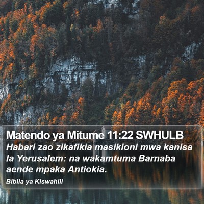 Matendo ya Mitume 11:22 SWHULB Bible Verse Image