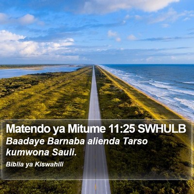 Matendo ya Mitume 11:25 SWHULB Bible Verse Image