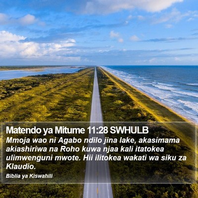 Matendo ya Mitume 11:28 SWHULB Bible Verse Image