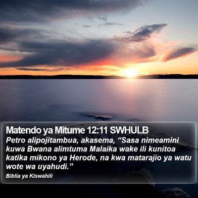 Matendo ya Mitume 12:11 SWHULB Bible Verse Image
