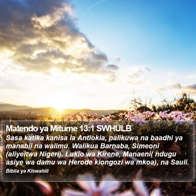 Matendo ya Mitume 13:1 SWHULB Bible Verse Image