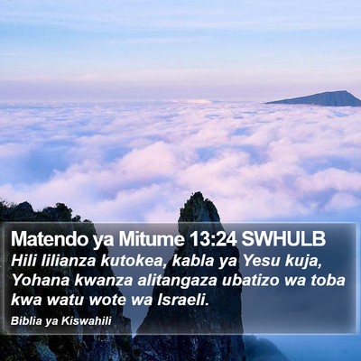 Matendo ya Mitume 13:24 SWHULB Bible Verse Image