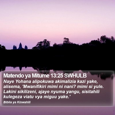 Matendo ya Mitume 13:25 SWHULB Bible Verse Image