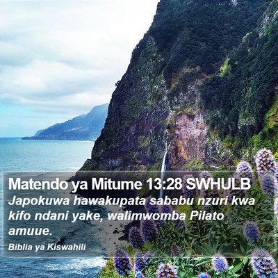 Matendo ya Mitume 13:28 SWHULB Bible Verse Image
