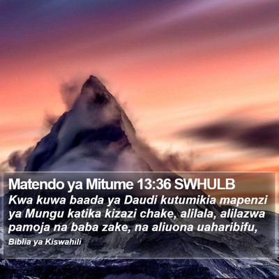 Matendo ya Mitume 13:36 SWHULB Bible Verse Image