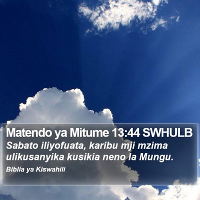 Matendo ya Mitume 13:44 SWHULB Bible Verse Image