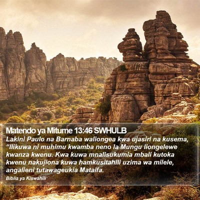 Matendo ya Mitume 13:46 SWHULB Bible Verse Image