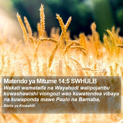 Matendo ya Mitume 14:5 SWHULB Bible Verse Image