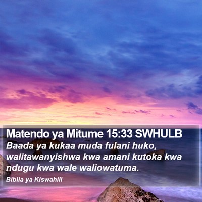 Matendo ya Mitume 15:33 SWHULB Bible Verse Image
