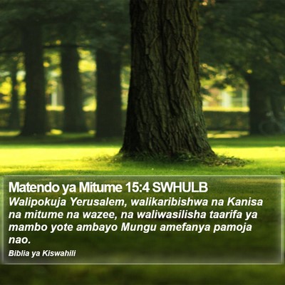 Matendo ya Mitume 15:4 SWHULB Bible Verse Image