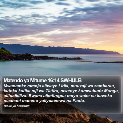 Matendo ya Mitume 16:14 SWHULB Bible Verse Image