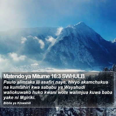 Matendo ya Mitume 16:3 SWHULB Bible Verse Image