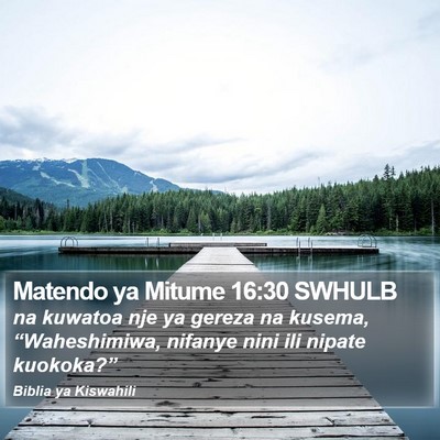 Matendo ya Mitume 16:30 SWHULB Bible Verse Image