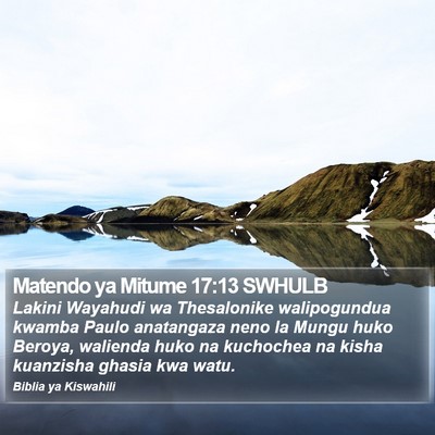 Matendo ya Mitume 17:13 SWHULB Bible Verse Image