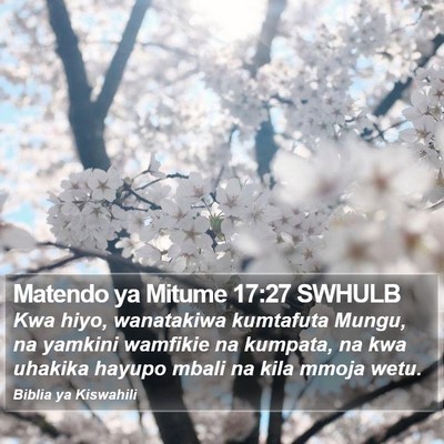 Matendo ya Mitume 17:27 SWHULB Bible Verse Image