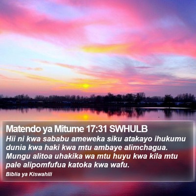 Matendo ya Mitume 17:31 SWHULB Bible Verse Image
