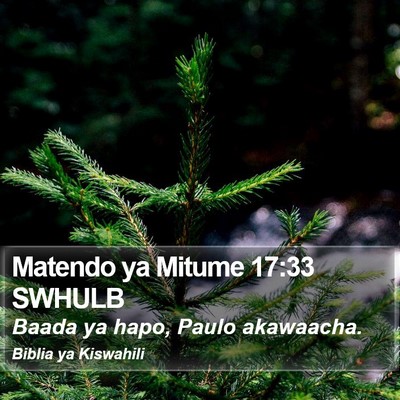 Matendo ya Mitume 17:33 SWHULB Bible Verse Image