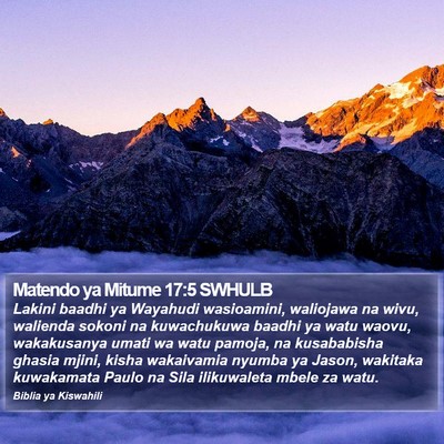 Matendo ya Mitume 17:5 SWHULB Bible Verse Image
