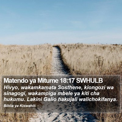 Matendo ya Mitume 18:17 SWHULB Bible Verse Image