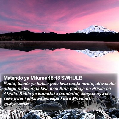 Matendo ya Mitume 18:18 SWHULB Bible Verse Image