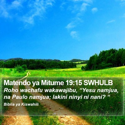 Matendo ya Mitume 19:15 SWHULB Bible Verse Image
