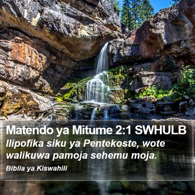 Matendo ya Mitume 2:1 SWHULB Bible Verse Image