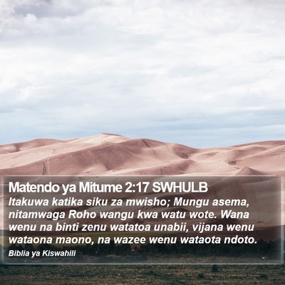Matendo ya Mitume 2:17 SWHULB Bible Verse Image
