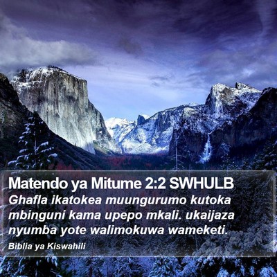Matendo ya Mitume 2:2 SWHULB Bible Verse Image