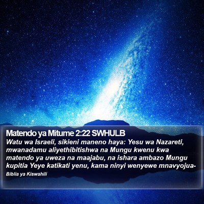 Matendo ya Mitume 2:22 SWHULB Bible Verse Image