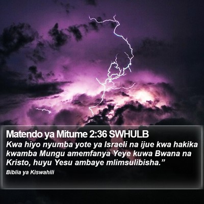 Matendo ya Mitume 2:36 SWHULB Bible Verse Image
