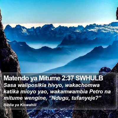 Matendo ya Mitume 2:37 SWHULB Bible Verse Image