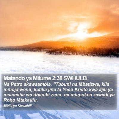 Matendo ya Mitume 2:38 SWHULB Bible Verse Image