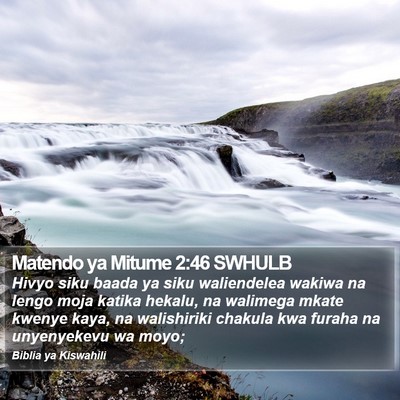 Matendo ya Mitume 2:46 SWHULB Bible Verse Image