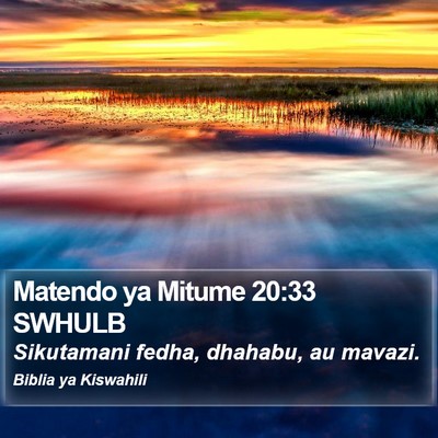 Matendo ya Mitume 20:33 SWHULB Bible Verse Image