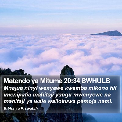 Matendo ya Mitume 20:34 SWHULB Bible Verse Image