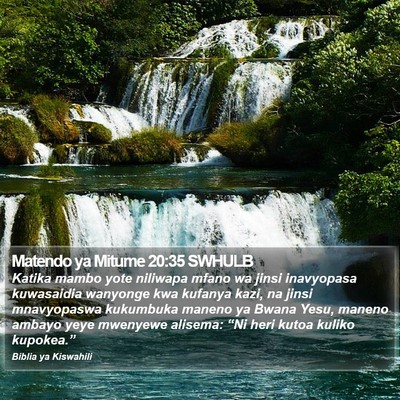 Matendo ya Mitume 20:35 SWHULB Bible Verse Image