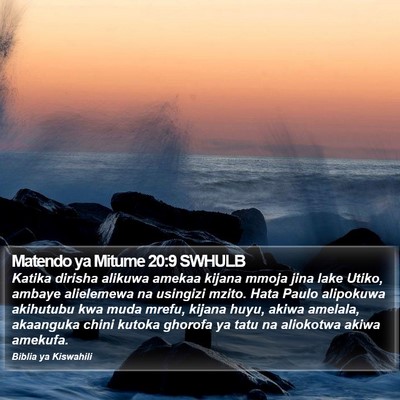 Matendo ya Mitume 20:9 SWHULB Bible Verse Image