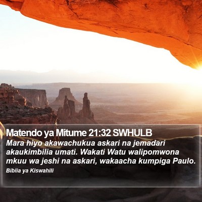 Matendo ya Mitume 21:32 SWHULB Bible Verse Image