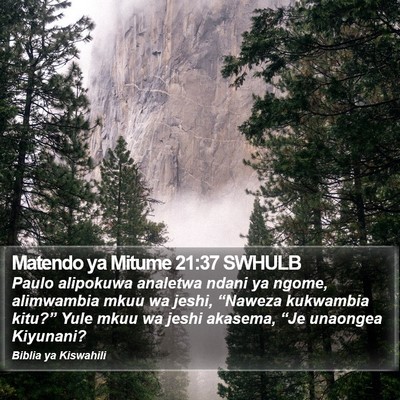 Matendo ya Mitume 21:37 SWHULB Bible Verse Image