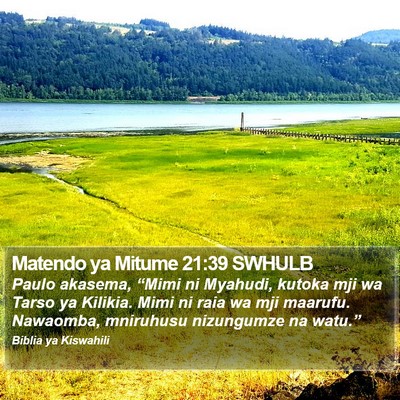 Matendo ya Mitume 21:39 SWHULB Bible Verse Image